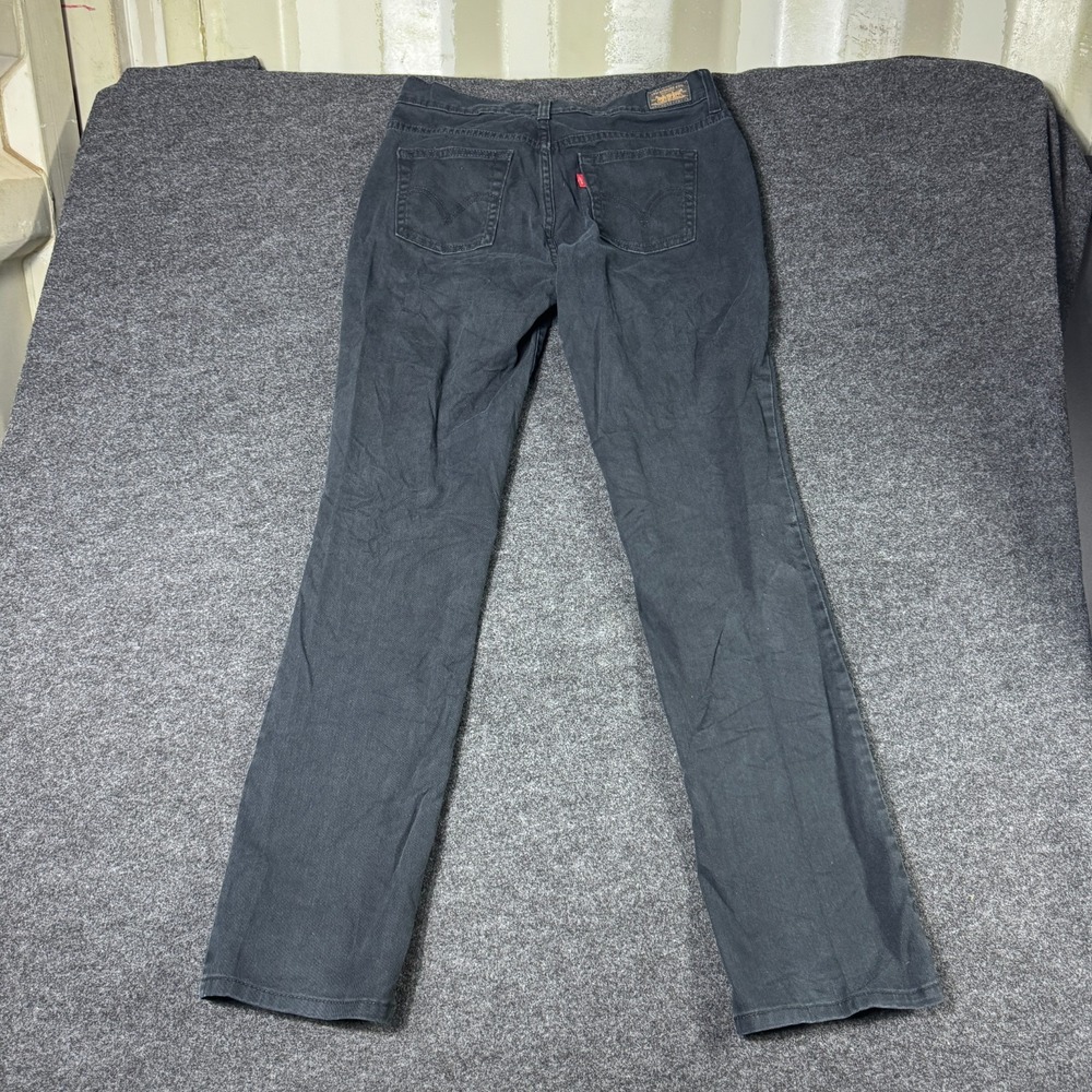 Levi's 505 Jeans Womens 6 Medium Black Denim Cotton Stretch Red Tab Straight Leg